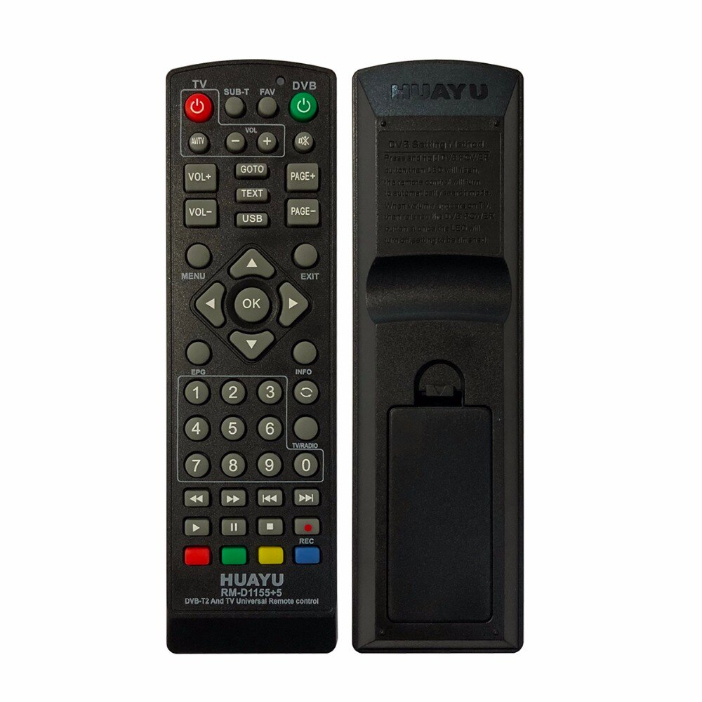 пульт ду для Цифр. пристав. универсальный DVB-T2+TV HUAYU RM-D1155+5  DVB-T2/TV