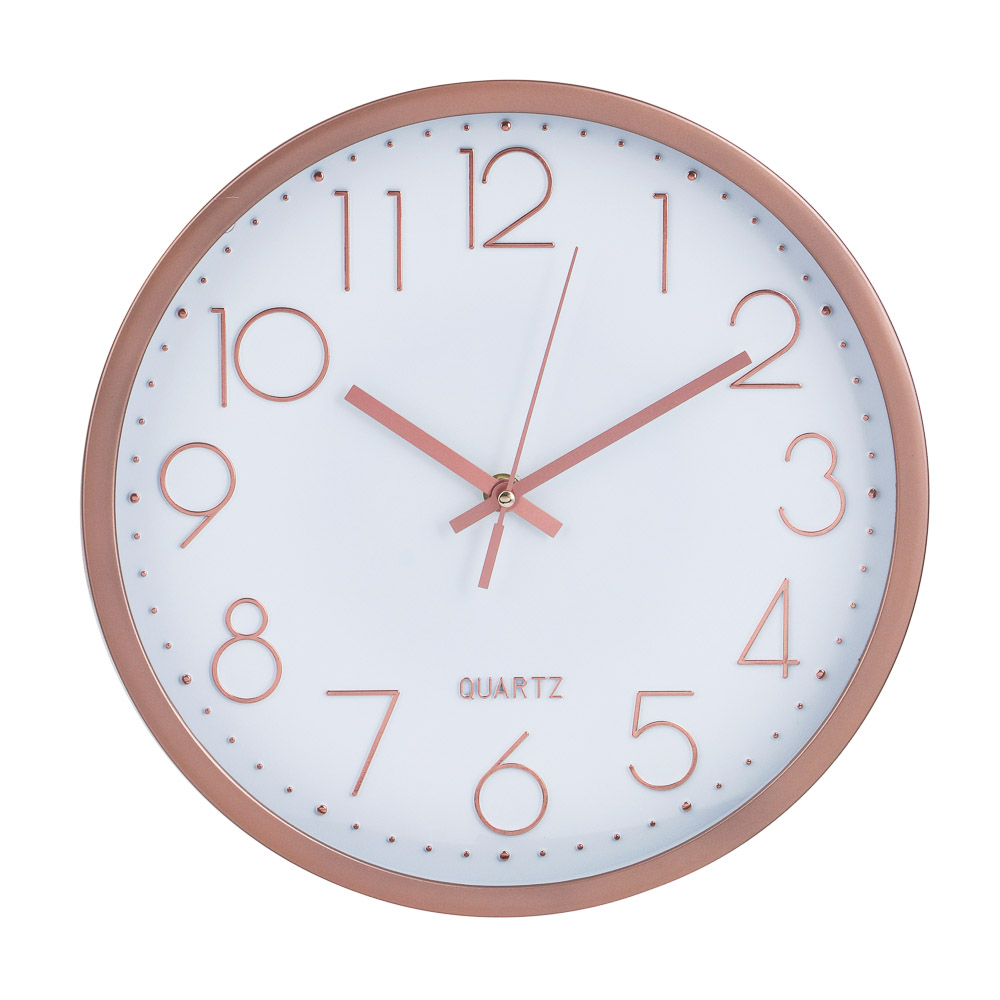 Часы настенные LADECOR CHRONO круглые, пластик, d30 см, 1xAA, оправа цвет золотой, арт.06-12
