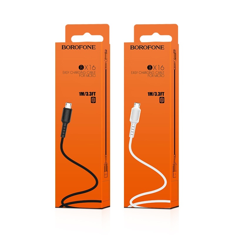 Кабель USB - micro USB BOROFONE BX16 Чёрный 2A, 1м