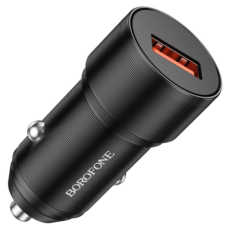 ЗУ в прикуриватель BOROFONE BZ19A чёрный (1*USB, QC, 3.0А, 18W)