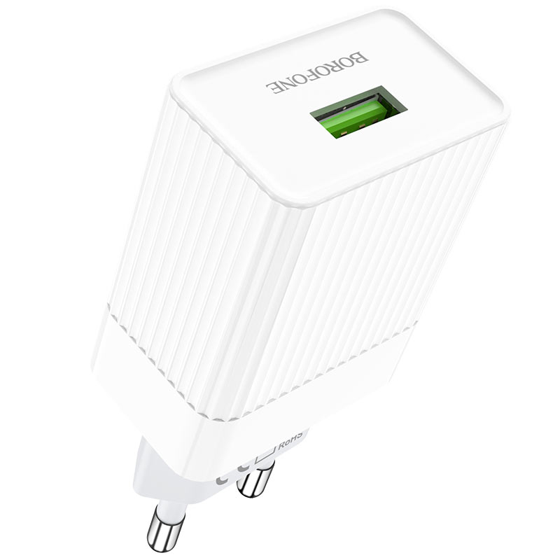 Блок пит USB сетевой  BOROFONE BA47A, QC3.0, 1хUSB-А, 3А, белый