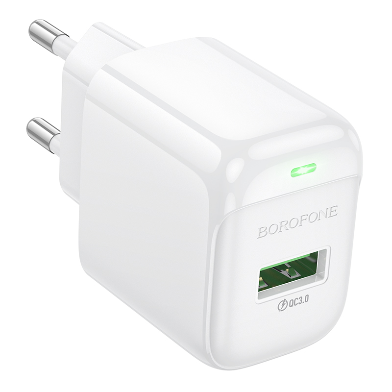 Блок пит USB сетевой  BOROFONE BAS42A Белый (1USB, QC3.0, 3A)