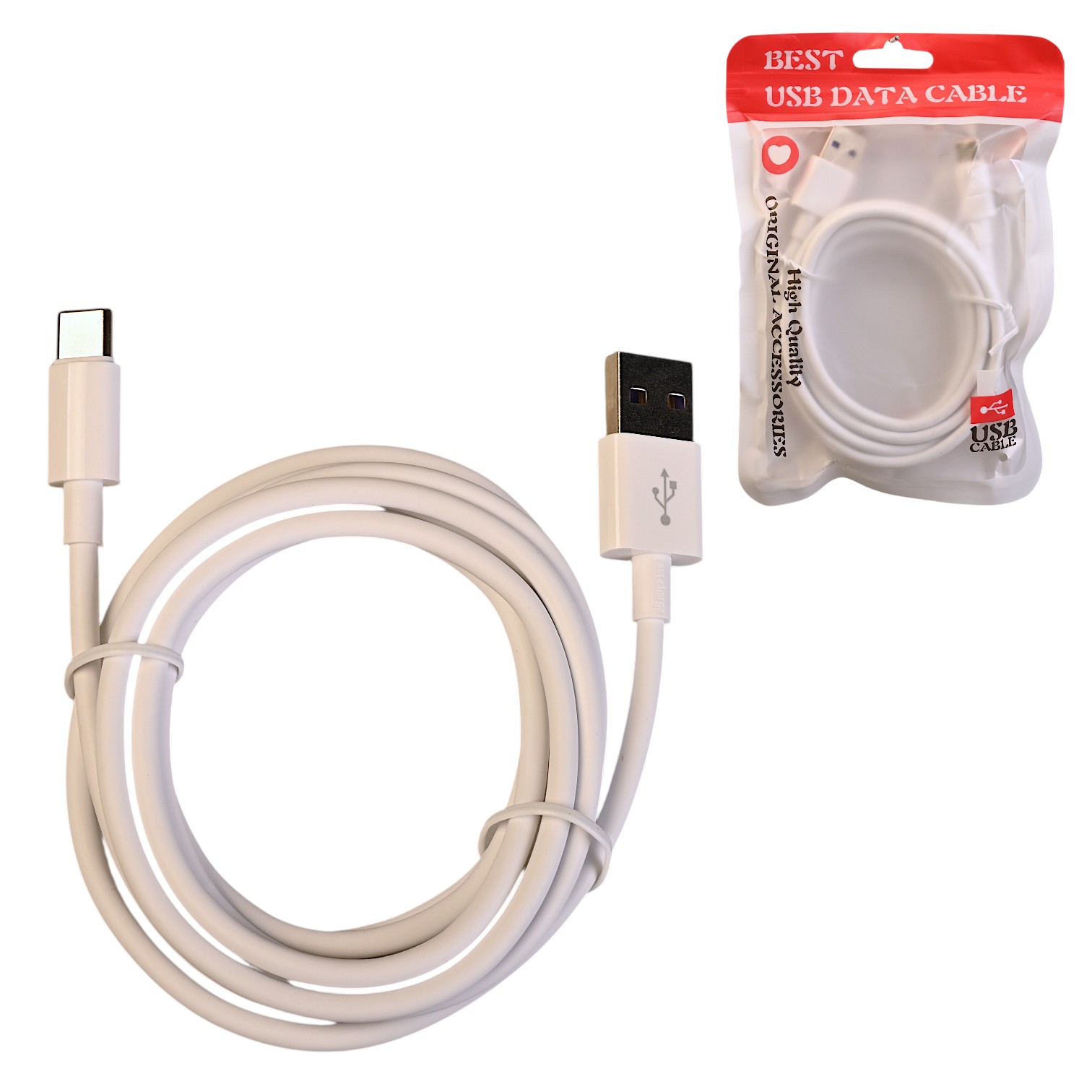 Кабель USB - TYPE C  3A,  2 метра , силикон (537559)