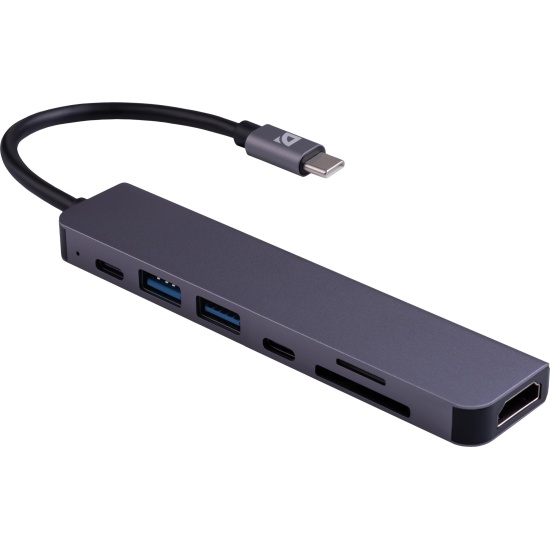 USB разветвитель DEFENDER HB-04 мультифункциональный хаб Type-C SD/TF/HDMI/USB
