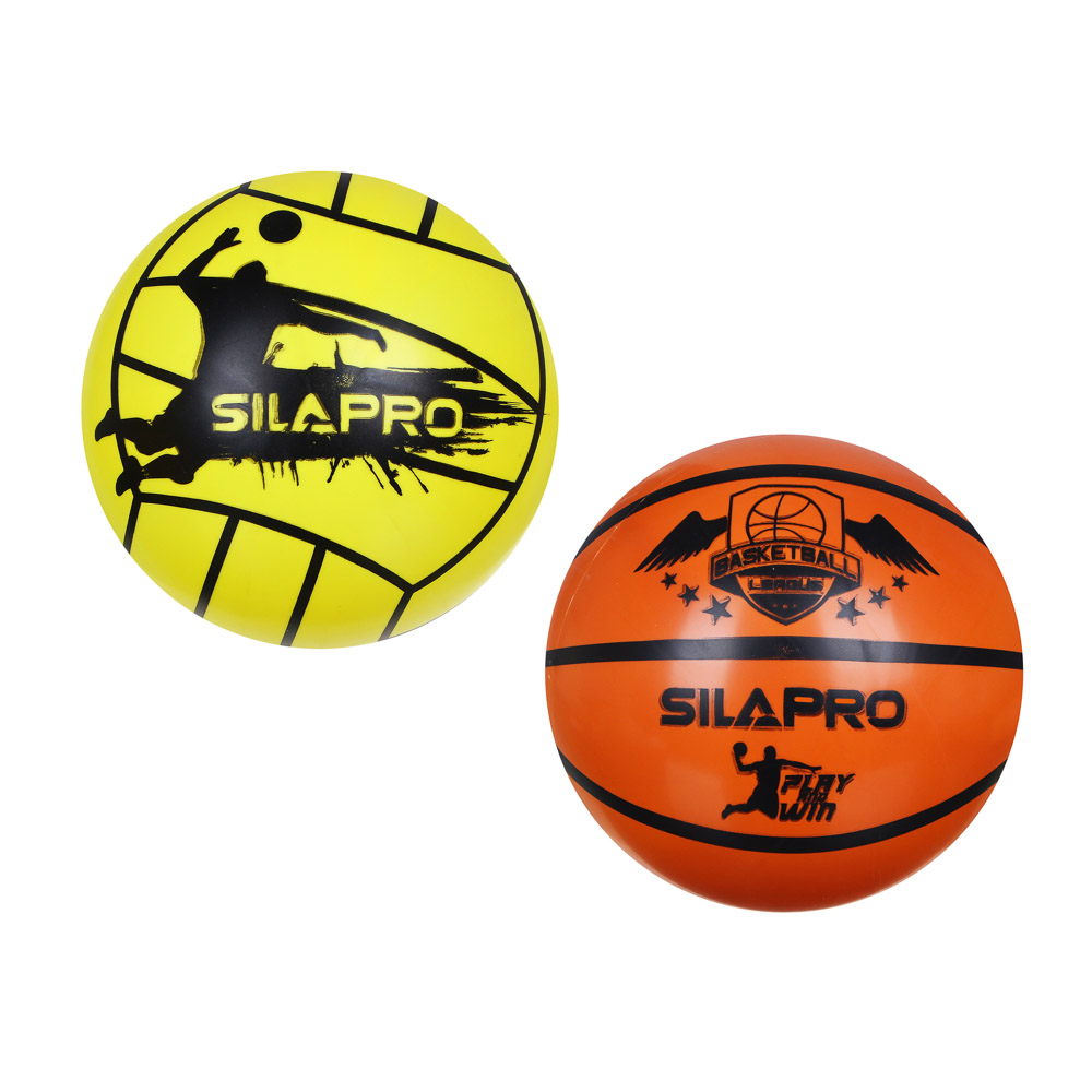Мяч игровой (баскетбол, волейбол), ПВХ, 22см, 50гр (+-5%) SILAPRO