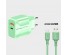 Блок пит USB сетевой  Орбита OT-APU60 + кабель Micro USB Зелёный (DP, 2400mA, 1м)USB Блоки питания, зарядки оптом с доставкой по России.