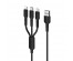 Кабель USB - 3в1 BOROFONE BX16 Easy AM-8pin (Lightning)/microBM/Type-C  1 метр, 2.4А ПВХ черный