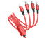 Кабель USB - 4в1 BOROFONE BX72 AM-8pin Lightning/microBM/2хType-C 1 метр, 2A, нейлон, красный (360)