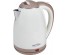 Чайник MAXTRONIC MAX-318A бел-коричн (1,8л, двойн стенки, колба нерж, диск 1,8кВт) 16/упибирске. Чайник двухслойный оптом - Василиса,  Delta, Казбек, Galaxy, Supra, Irit, Магнит. Доставка