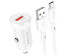 ЗУ в прикуриватель BOROFONE BZ18 Белый USB + кабель Type-C (QC3.0, 3000mA)